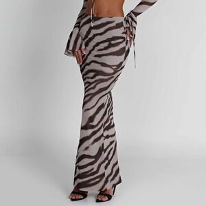 Babyboo Astrid Zebra Print Maxi Skirt NWT